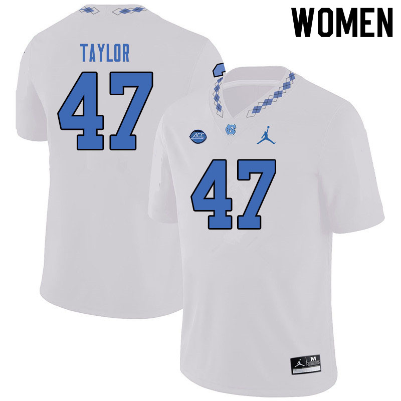 Jordan Brand Women #47 Noah Taylor North Carolina Tar Heels College Football Jerseys Sale-White